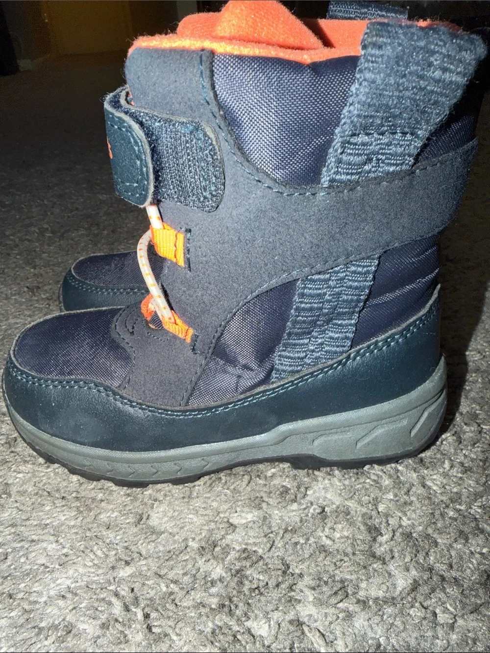 Carter's Navy and Orange Toddler Waterproof Snow Boots